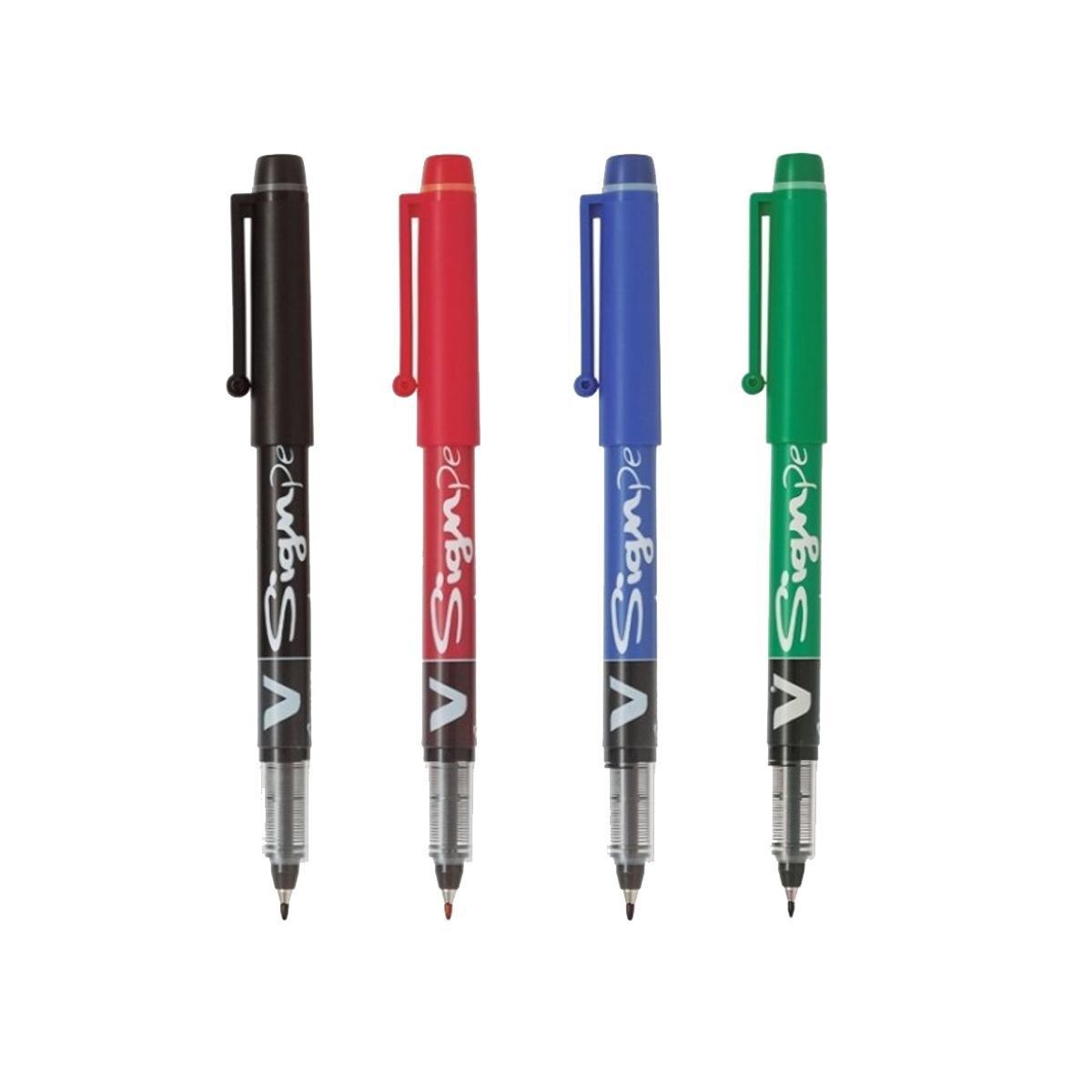 Pilot V-Sign Pen – 6 Stifte, Filzspitze 0,6 Mm, Türkise Tinte, Flüssig & Glatt